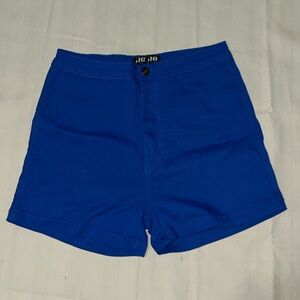 High Waist Blue Women's Shorts